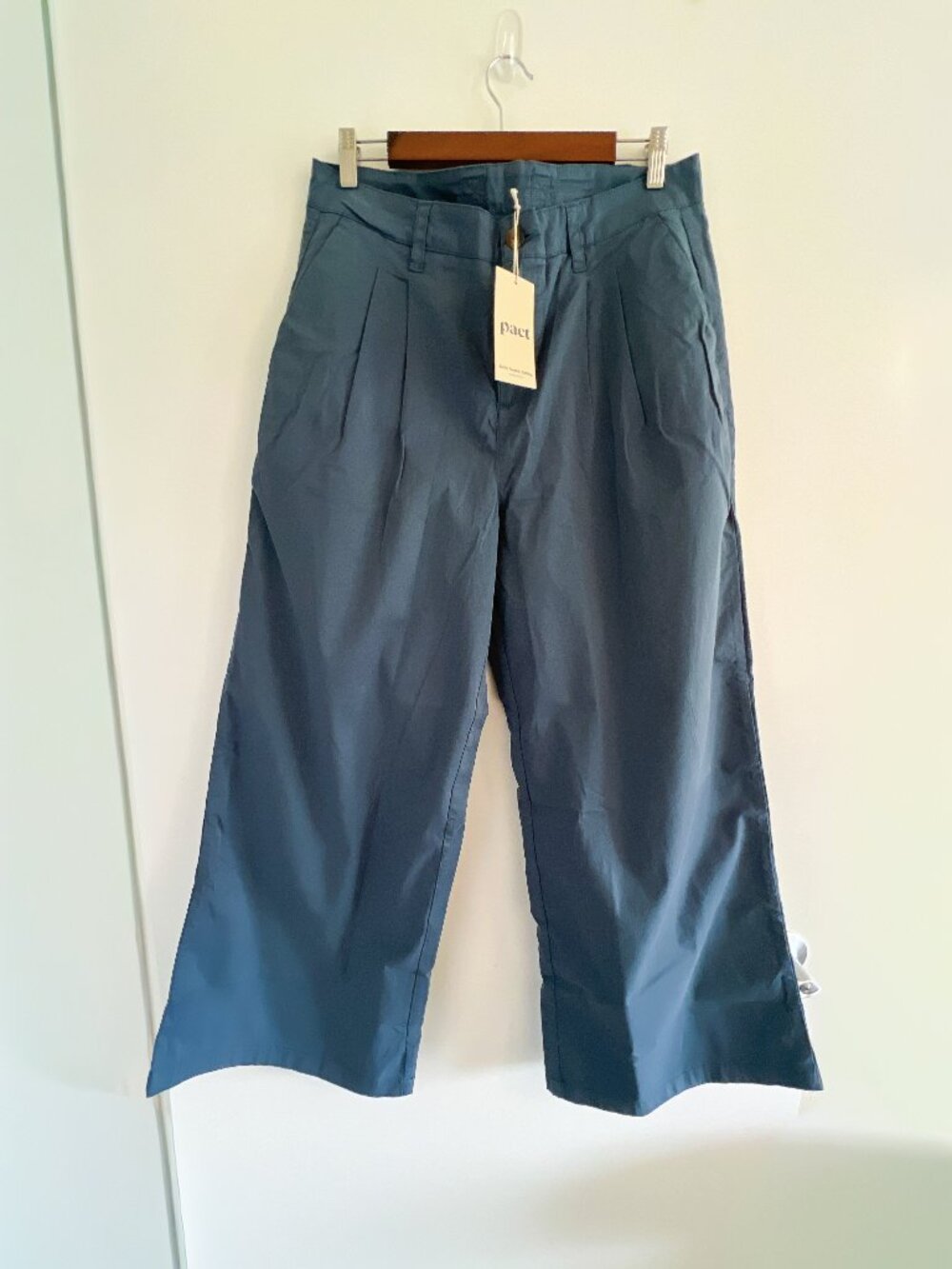 Pact Boulevard Twill Wide Leg Trouser Size L NWT Organic Cotton - Picture 2 of 11